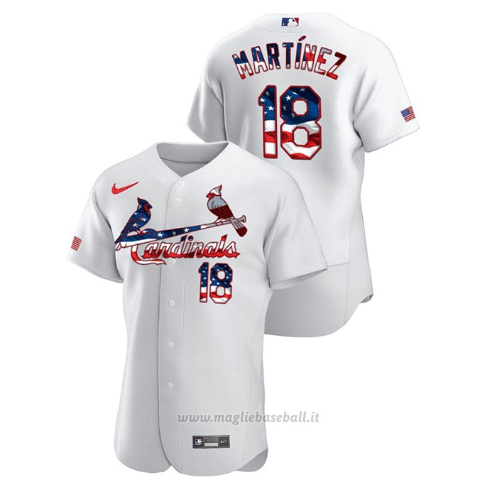 Maglia Baseball Uomo St. Louis Cardinals Carlos Martinez 2020 Stars & Stripes 4th of July Bianco
